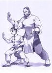  age_difference beard bengus capcom china chinese chun-li dorai double_bun facial_hair father_and_daughter game hair_buns kung_fu lowres official_art street_fighter street_fighter_ii training young younger 