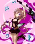  1girl absurdres animal_ears boots cat_ears cat_tail electric_guitar genderswap guitar highres hunter_x_hunter instrument nefelpitou nekomimi tail wavy_hair 