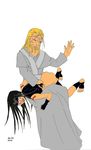  ass black blush envy envy_(fma) father fullmetal_alchemist hair homunculus male midriff spanking 