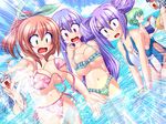  6+girls 6girls bikini blush breasts cleavage multiple_girls swimsuit 