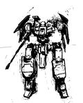  gun mecha missile_launcher monochrome rocket_launcher sketch wasabikarasi weapon 