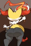  ambiguous_gender anthro big_butt braixen butt fire generation_6_pokemon hi_res holding_object holding_stick huge_butt inner_ear_fluff multicolored_body nintendo nude pokemon pokemon_(species) solo stick thick_thighs tuft video_games vilepluff wide_hips 
