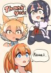  absurdres animal_costume animal_ear_fluff animal_ears bare_shoulders black_hair blonde_hair blue_eyes brown_hair coyote_(kemono_friends) elbow_gloves extra_ears gift gloves highres humboldt_penguin_(kemono_friends) indie_virtual_youtuber irodori_mayoi kemono_friends kemono_friends_v_project mcgunngu microphone open_mouth penguin_costume penguin_girl shirt short_hair virtual_youtuber wolf_costume wolf_ears wolf_girl yellow_eyes zipper 