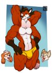  4_arms 4_pecs abs anthro bedroom_eyes blonde_hair brown_body brown_fur brown_hair bulge canid canine canis cheek_tuft clothing domestic_dog ear_piercing facial_tuft fangs fennec flexing flexing_both_biceps floppy_ears fox freckles_(artist) fur gauged_ear group hair half-closed_eyes male mammal multi_arm multi_limb multi_pecs multicolored_body multicolored_fur muscle_tone muscular muscular_anthro muscular_male narrowed_eyes open_mouth open_smile orange_body orange_fur pecas_(freckles) pecs piercing seductive simple_background smile smirk smug smug_face speedo swimwear tan_body tan_fur tongue tongue_out trio tuft two_tone_body two_tone_fur white_body white_fur white_hair wide_eyed 