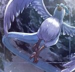  animal_focus articuno bird brown_eyes closed_mouth commentary_request flying framed from_below kotobukkii_(yt_lvlv) no_humans pokemon pokemon_(creature) solo talons 