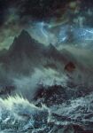  akreon cloud cloudy_sky gwent_(game) lightning mountain ocean ship sky storm the_witcher_(series) watercraft watermark 