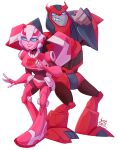  1boy 1girl absurdres alien arcee autobot blue_eyes breasts cliffjumper colored_skin highres humanoid_robot medium_breasts panties pink_lips pink_panties robot size_difference tall_male transformers transformers_animated underwear vanabananasplit 