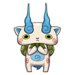  animal_ears animal_hands fire knapsack komasan no_humans standing swirl tail traditional_youkai white_background yellow_eyes youkai_watch 