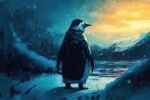  ambiguous_gender avian beak belly bird black_body black_fur cloud feral fur ice light outside penguin raining sky snow solo sunlight white_belly woofwooflion 