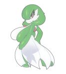  big_breasts breasts butt clothing dress female frown gardevoir generation_3_pokemon green_hair hair hand_on_butt huge_breasts humanoid kendalljt looking_at_viewer looking_back nintendo not_furry pokemon pokemon_(species) red_eyes solo thick_thighs translucent translucent_clothing video_games white_body 