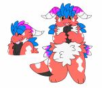  ambiguous_gender anthro blep colored crotch_tuft fluffy front_view generation_9_pokemon hi_res koraidon legendary_pokemon limited_build_koraidon nintendo pokemon pokemon_(species) side_view simple_background snuffles solo tongue tongue_out tuft video_games watermark white_background 