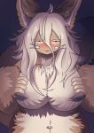  absurd_res anthro blush breasts brown_body brown_fur eyebrows eyelashes female fur hair hi_res lagomorph looking_at_viewer made_in_abyss mammal multicolored_body multicolored_fur nanachi narehate narrowed_eyes navel solo tsuikinito tuft two_tone_body two_tone_fur whiskers yellow_eyes 