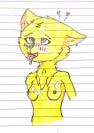  &lt;3 &lt;3_eyes absurd_res anthro blush bodily_fluids breasts canid canine canis cum cum_between_breasts cum_on_breasts cum_on_face domestic_dog fangs female fur genital_fluids hi_res mammal nipples nude open_mouth simple_background sky-rouge solo tongue 
