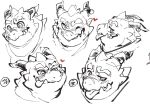  &lt;3 anthro blush dragon exe_exem headshot_portrait horn male naughty_face one_eye_closed oumi_(tamacolle) portrait scar simple_background sketch tamacolle tongue tongue_out white_background wink 