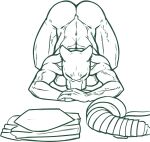  2022 anthro arched_back armor armor_on_floor arms_bent ass_up breast_rest breasts butt clothes_on_floor clothing digital_media_(artwork) dogeza eyes_closed felid female fingers front_view hands_together hi_res image_comics invincible_(comics) kneeling lion lying mammal monochrome muscular muscular_anthro muscular_arms muscular_female muscular_thighs nude on_front pantherine pauldron redout solo submissive submissive_anthro submissive_female thokk&#039;s_daughter vein veiny_arms veiny_legs veiny_muscles 