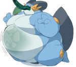  anthro belly blue_body blue_skin bodily_fluids duo feeding_tube feral force_feeding forced generation_3_pokemon green_body green_skin hi_res larger_anthro larger_feral larger_male male medical_instrument morbidly_obese nintendo obese overweight pokemon pokemon_(species) sceptile scientific_instrument simple_background size_difference smaller_anthro smaller_feral smaller_male swampert sweat video_games weight_gain white_background white_belly white_body zephy_03 