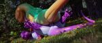  3d_(artwork) absurd_res detailed_background digital_media_(artwork) dragon duo female female/female genitals hi_res lying on_back on_top open_mouth outside pussy scalie sex tribadism vaginal whiteperson widescreen 
