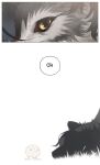  aman_(weibo) ambiguous_gender anthro bovid canid canine canis caprine comic dialogue feral fluffy fur grass grey_body grey_fur hair hi_res lying mammal plant sheep simple_background solo text white_background wolf yellow_sclera 