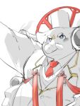  anthro blue_eyes blush clothing elephant elephantid hizen_(tamacolle) male mammal necktie overweight proboscidean proboscis_(anatomy) sayusan16 solo suit tamacolle trunk_(anatomy) tusks 