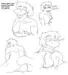  anon_(snoot_game) anthro breast_play breast_suck breasts butt clothed clothing dialogue duo english_text eyes_closed female hair hoodie human loansharkmann looking_at_viewer male mammal monochrome nipples nude olivia_(snoot_game) open_mouth rear_view simple_background sketch sketch_page snoot_game_(fan_game) sucking text topwear video_games white_background 