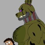  animatronic anthro beard body_hair bodyhair chest_hair duo facial_hair five_nights_at_freddy&#039;s five_nights_at_freddy&#039;s_3 hairy hi_res human lagomorph leporid machine male male/male mammal nastybluepal rabbit robot scottgames size_difference springtrap_(fnaf) springtrap_sanctuary video_games 