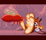  3_toes animated anthro arthropod bdsm bondage bound bubsy bubsy_(series) digital_media_(artwork) dogeoisie domestic_cat feet felid feline felis foot_fetish foot_focus insect male mammal paws pixel_(artwork) pixel_animation soles tickle_torture tickling tickling_feet toes video_games 