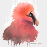  1:1 2022 accipitrid accipitriform ambiguous_gender anthro avian beak bearded_vulture bird blue_eyes digital_media_(artwork) digital_painting_(artwork) feathers grumpy hi_res markings old_world_vulture painting_(artwork) portrait red_sclera shaded signature simple_background solo tailbyte traditional_media_(artwork) vulture watercolor_(artwork) 