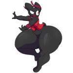  1:1 anthro armband bandanna batt_the_bat black_body bottomless chiropteran clothed clothing featureless_crotch female hi_res huge_hips huge_thighs kerchief mammal omegabrawl open_mouth red_eyes solo thick_thighs topwear vest wide_hips 