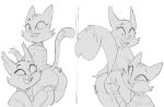  2022 4_fingers anthro anthro_on_anthro big_eyes blush blush_lines bottomless buckteeth butt butt_grab butt_hug butt_squish cheek_tuft clenched_teeth clothed clothing dbaru digital_media_(artwork) dipstick_tail domestic_cat duo ear_tuft eyebrows eyelashes facial_markings facial_tuft fangs felid feline felis female fingers fluffy fluffy_tail fran_(litterbox_comics) fur fur_tuft greyscale grin hand_on_butt head_markings head_on_butt head_turned hi_res leaning leaning_forward litterbox_comics looking_at_another looking_at_butt looking_at_partner looking_down looking_up mammal markings mature_anthro mature_female monochrome naughty_face open_mouth open_smile pattern_clothing pattern_sweater pattern_topwear prick_ears rear_view rodent sciurid sketch smile squish standing striped_body striped_clothing striped_face striped_fur striped_sweater striped_topwear stripes sweater sweater_only tail_markings teeth topwear topwear_only tree_squirrel tuft turtleneck two_panel_image webcomic webcomic_character 
