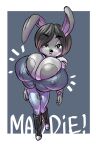  absurd_res anthro areola big_breasts boots bottomwear breasts clothing english_text exclamation_point female footwear frown goudadunn grey_areola grey_body grey_eyes grey_hair hair half-closed_eyes hi_res huge_breasts hyper hyper_breasts lagomorph leporid looking_at_viewer mammal narrowed_eyes nipple_outline pants rabbit shirt solo text topwear 