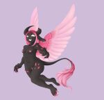  absurd_res anthro bovid broken_horn caprine caprine_demon claws demon female goat goat_demon hair hi_res horn humanoid hybrid mammal nipples pink_hair pink_nipples selene(some-bunny) solo some-bunny spikes spikes_(anatomy) tail_tuft toe_claws tuft wings 
