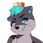  anonymous_artist anthro awtter black_body black_fur blep blue_body blue_eyes blue_fur boltzq boltzq_(awtter) cute_eyes fluffy fur girly grey_body grey_fur hi_res lutrine male mammal mustelid size_difference smaller_male solo solo_focus tagme tongue tongue_out unknown_artist 