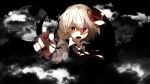  1girl blonde_hair dark highres ikurauni looking_at_viewer moon necktie red_eyes red_nails rumia shirt third-party_edit third-party_source touhou vest white_shirt 