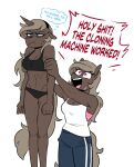  anthro blue_eyes clothing dialogue duo earth_pony english_text equid equine fan_character female hasbro holding_character horn horse mammal my_little_pony parch_well_(oc) pink_eyes pony redxbacon rib_cage security_bloom_(oc) sibling sister sisters slim text thought_bubble underwear unicorn 