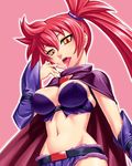  aq_interactive arcana_heart arcana_heart_3 atlus blush breasts cleavage examu lick misao_(kami_no_misoshiru) saliva scharlachrot tongue twintails 