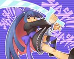  blush dress goth gothic panty_&amp;_stocking_with_garterbelt stocking_(character) stocking_(psg) stripes_i_&amp;_ii sword weapon 