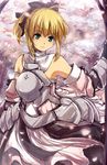  armor armored_dress artoria_pendragon_(all) bad_id bad_pixiv_id blonde_hair blue_eyes detached_sleeves dress fate/stay_night fate/unlimited_codes fate_(series) nuriko-kun ponytail saber saber_lily solo 