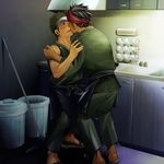  2boys holding_each_other itto_(mentaiko) kiss kissing kitchen mentaiko multiple_boys yaoi 