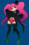  92kuni92 bad_id bad_pixiv_id copyright_request hat highres mini_hat mini_top_hat pink_eyes pink_hair solo thighhighs top_hat 