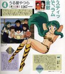  2girls 5boys 80s bikini blue_eyes bra breasts fujinami_ryuunosuke full_body green_hair highres horns indoors legs lingerie long_hair lum megane_(urusei_yatsura) mendou_shuutarou miyake_shinobu moroboshi_ataru multiple_boys multiple_girls oldschool oni sakuranbou scan school_uniform smile solo swimsuit thighs underwear urusei_yatsura 