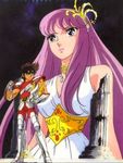  armor athena cloth jewelry kido_saori kidou_saori long_hair lots_of_jewelry pegasus_seiya purple_hair saint_seiya saori_kido seiya 