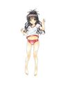  1girl barefoot bloomers feet female full_body highres legs long_hair photoshop simple_background solo thighs to_love-ru toes toloveru underwear yuuki_mikan 