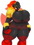  armarouge bandage big_breasts breasts cleavage clothed clothing female fire generation_9_pokemon hi_res huge_breasts huge_hips huge_thighs humanoid multicolored_body nintendo omegabrawl orange_pupils pokemon pokemon_(species) pupils red_eyes shoulder_guards solo thick_thighs two_tone_body video_games wide_hips wrappings 