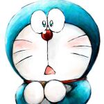  1:1 2016 anthro bell blue_body blue_fur blush collar domestic_cat doraemon doraemon_(character) felid feline felis front_view fur hands_together hands_together_elbows_apart machine male mammal mt_tg open_mouth red_collar red_nose robot shaded simple_background solo tongue whiskers white_background white_body white_fur 