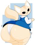  aggressive_retsuko anthro big_breasts big_butt black_eyes blush breasts butt canid canine cellulite clothing dress ekkokenight female fennec fenneko fox hi_res huge_butt huge_hips huge_thighs hyper hyper_butt looking_at_viewer looking_back mammal panties sanrio smile solo thick_thighs underwear white_body wide_hips 