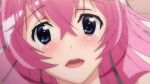  1girl blue_eyes blush breasts commentary_request embarrassed hetero long_hair looking_at_viewer non-web_source otome_dori pink_hair sakuragi_otome smile 