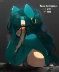  absurd_res anthro areola big_breasts blush breasts ear_piercing ear_ring female generation_1_pokemon green_hair hair hair_over_eye hi_res lefantis mature_female nintendo one_eye_obstructed piercing pokemon pokemon_(species) ring_piercing snorlax video_games 