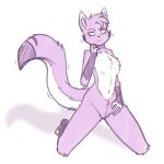  1:1 all_fours anthro domestic_cat felid feline felis female frown fur grumpy hair hi_res looking_at_viewer mammal multicolored_body multicolored_fur nude pinup pose purple_body purple_fur purple_hair simple_background solarlewds solo two_tone_body two_tone_fur vanexa_(zoophobia) zoophobia 