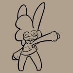  1:1 2020 animate_inanimate anthro bottomless buckteeth button_eyes clothed clothing fluffy fluffy_hair hair hoodie lagomorph leporid living_plushie male mammal monochrome owo pizza_rabbit_(rabblet) plushie rabbit rabblet simple_background sketch solo standing stretching_arms tan_background teeth topwear 