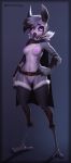  anthro armor avian beak belt bird breasts cape clothed clothing eyelashes feathers female genitals hi_res legwear nipples partially_clothed purple_body purple_eyes purple_feathers purple_nipples purple_pussy purple_sclera pussy signature simple_background small_breasts solo thigh_highs w4g4 